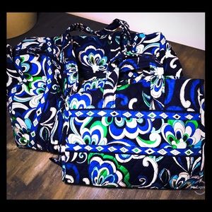 Vera Bradley Mediterranean Blue Duffel Set
